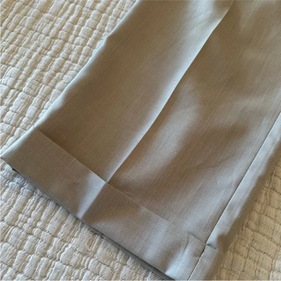 Vintage Ralph Lauren Light Gray Pleated and Cuffed Trousers 90s Minimalist 36” - Picture 4 of 10